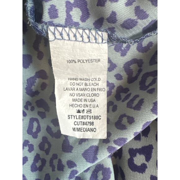 Ces Femme Asymmetrical Hem Purple Gray Dress Womens Medium Animal Print Cheetah - Picture 6 of 8